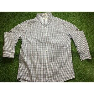 Onward Reserve Button Front Shirt Men’s XXL Blue Gray Check Plaid Long Sleeve